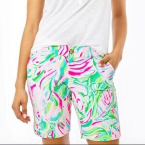 Womens Lilly Pulitzer Croc My World Chipper Shorts Tropical Bermuda Knit size 8